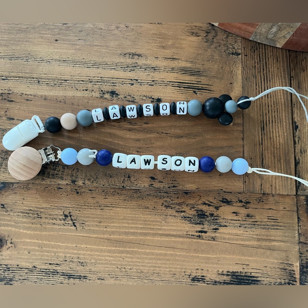 “Lawson” Beaded Pacifier Clips